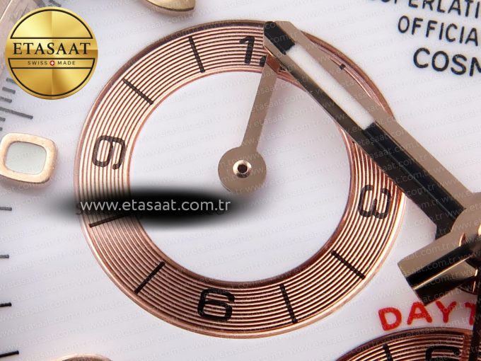 Daytona 116505 RG OMF Best Edition White Dial on RG Bracelet A7750 (Slim Movement) - Görsel 12