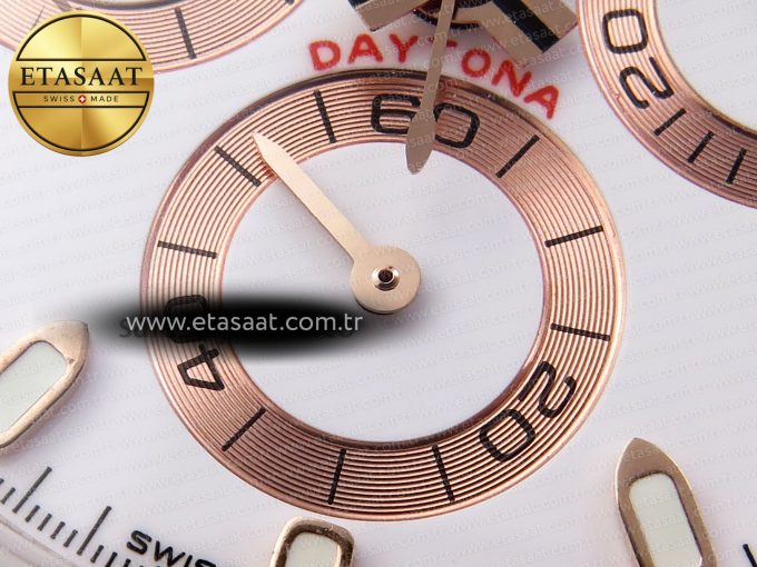 Daytona 116505 RG OMF Best Edition White Dial on RG Bracelet A7750 (Slim Movement) - Görsel 13