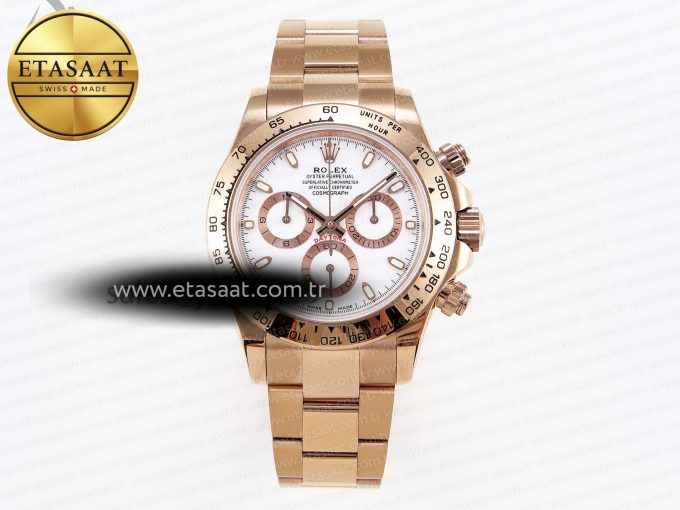 Daytona 116505 RG OMF Best Edition White Dial on RG Bracelet A7750 (Slim Movement) - Görsel 3