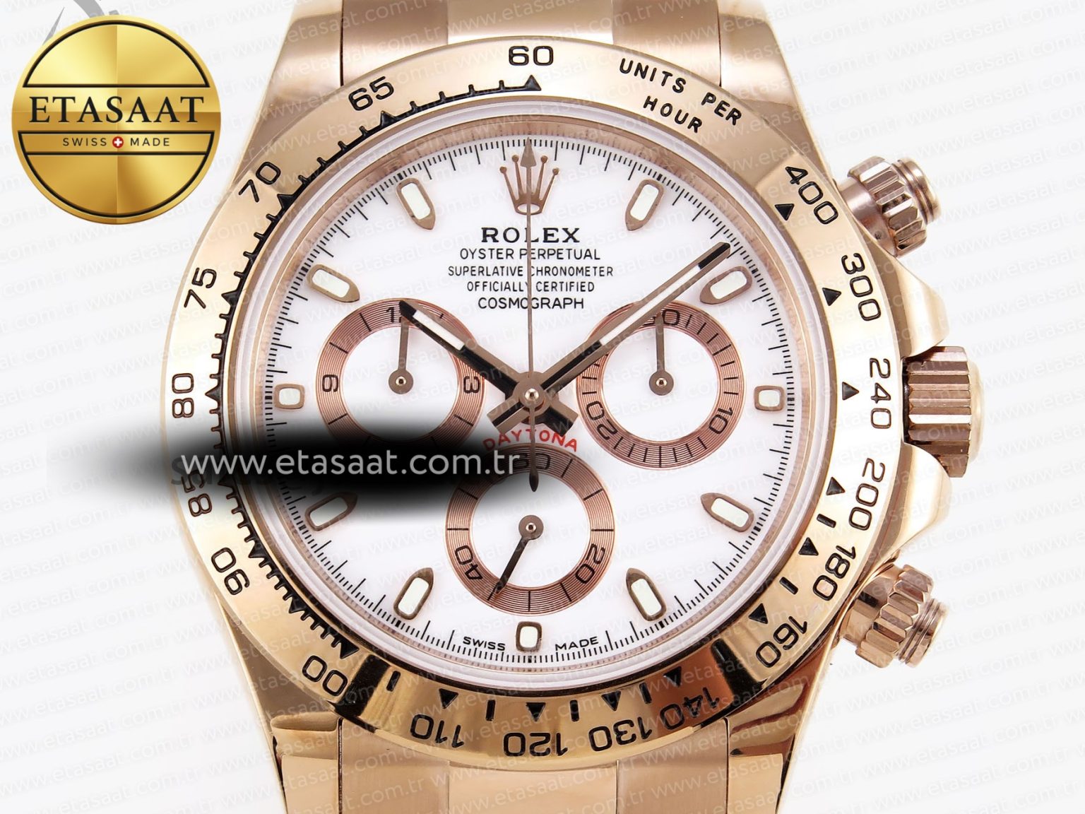 Daytona 116505 RG OMF Best Edition White Dial on RG Bracelet A7750 (Slim Movement) - Görsel 4