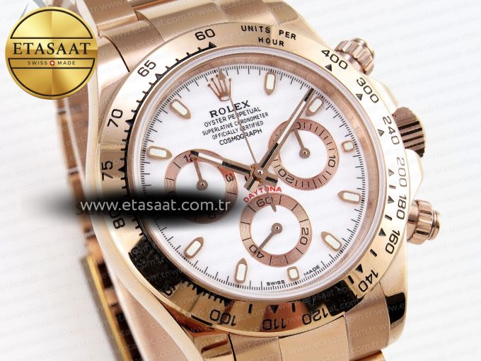 Daytona 116505 RG OMF Best Edition White Dial on RG Bracelet A7750 (Slim Movement) - Görsel 5