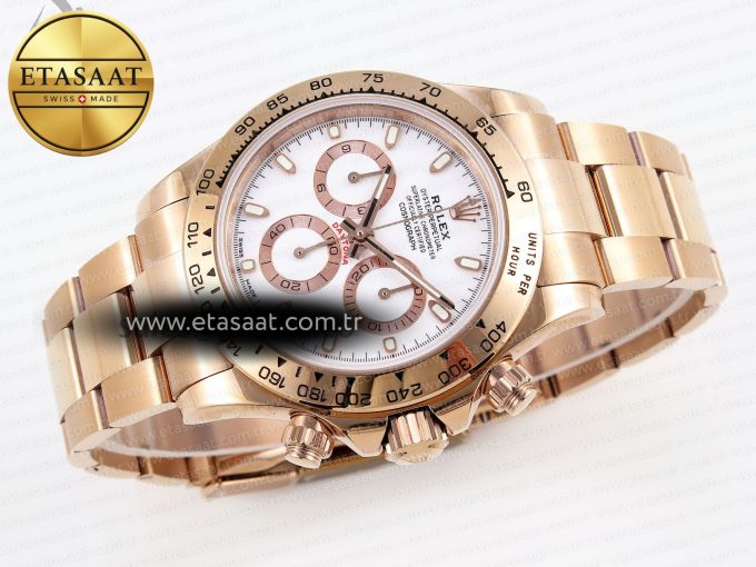 Daytona 116505 RG OMF Best Edition White Dial on RG Bracelet A7750 (Slim Movement) - Görsel 7