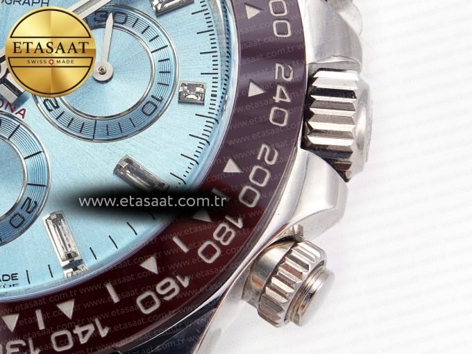 Daytona 116506 Clean 1:1 Best Edition Ice Blue Dial Crystal Markers on SS Bracelet SA4130 V2 - Görsel 10