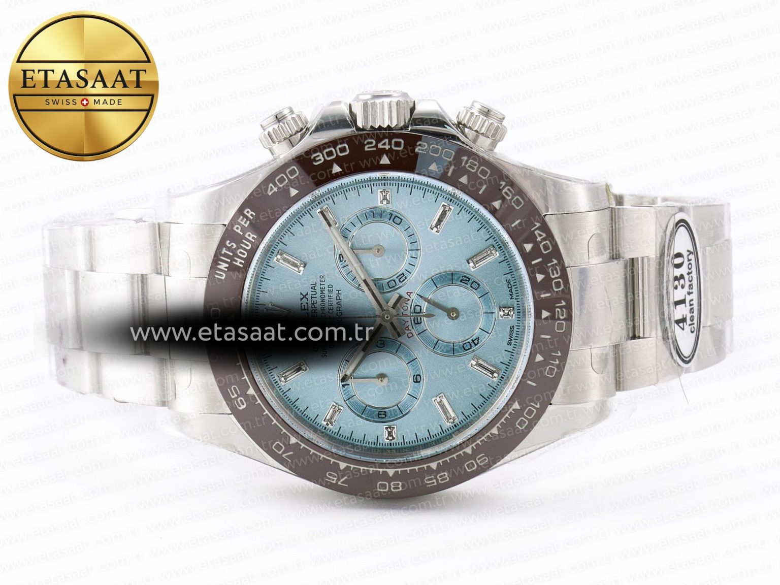 Daytona 116506 Clean 1:1 Best Edition Ice Blue Dial Crystal Markers on SS Bracelet SA4130 V2 - Görsel 12