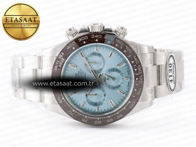 Daytona 116506 Clean 1:1 Best Edition Ice Blue Dial Crystal Markers on SS Bracelet SA4130 V2 - Görsel 12