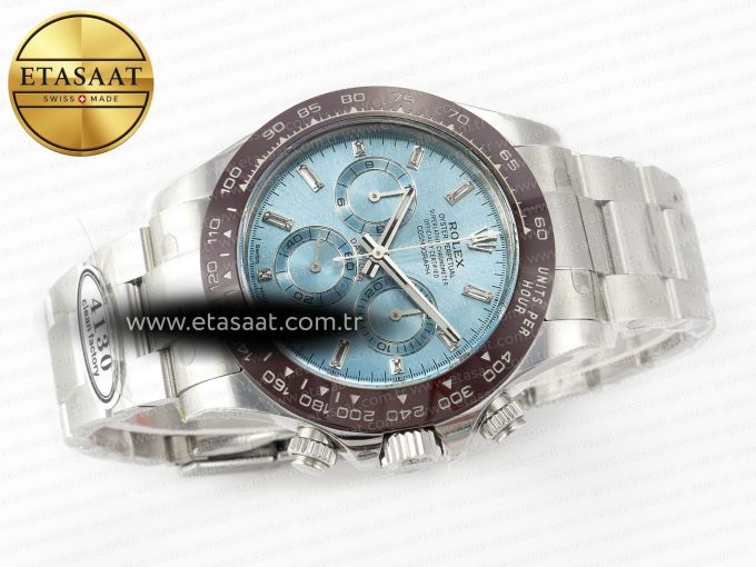 Daytona 116506 Clean 1:1 Best Edition Ice Blue Dial Crystal Markers on SS Bracelet SA4130 V2 - Görsel 13