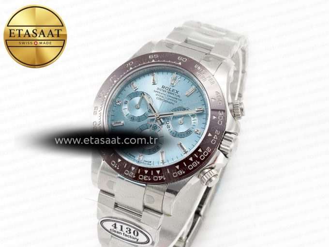 Daytona 116506 Clean 1:1 Best Edition Ice Blue Dial Crystal Markers on SS Bracelet SA4130 V2 - Görsel 2