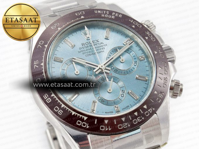 Daytona 116506 Clean 1:1 Best Edition Ice Blue Dial Crystal Markers on SS Bracelet SA4130 V2 - Görsel 5