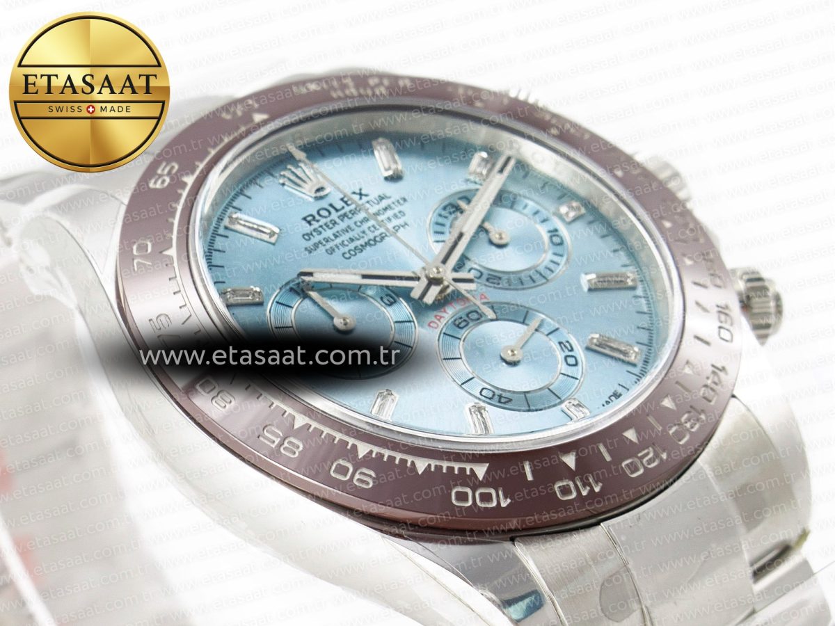 Daytona 116506 Clean 1:1 Best Edition Ice Blue Dial Crystal Markers on SS Bracelet SA4130 V2 - Görsel 6