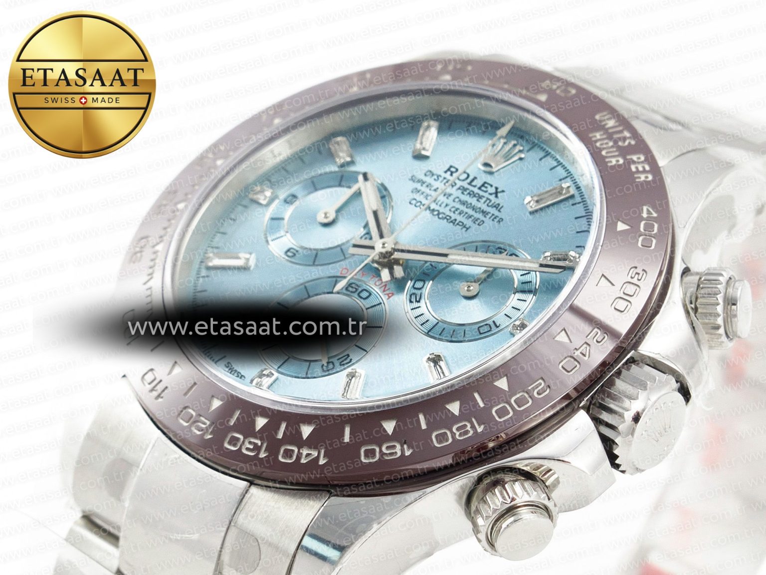 Daytona 116506 Clean 1:1 Best Edition Ice Blue Dial Crystal Markers on SS Bracelet SA4130 V2 - Görsel 7