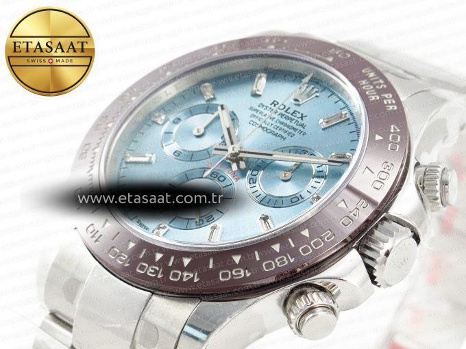 Daytona 116506 Clean 1:1 Best Edition Ice Blue Dial Crystal Markers on SS Bracelet SA4130 V2 - Görsel 7