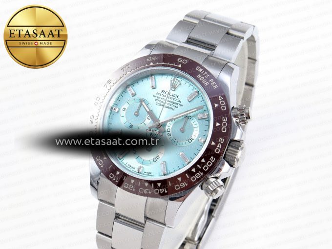 Daytona 116506 QF 1:1 Best Edition Ice Blue Dial Crystal Markers on SS Bracelet SH4130 V3 (Gain Weight) - Görsel 1