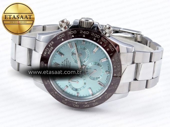 Daytona 116506 QF 1:1 Best Edition Ice Blue Dial Crystal Markers on SS Bracelet SH4130 V3 (Gain Weight) - Görsel 6
