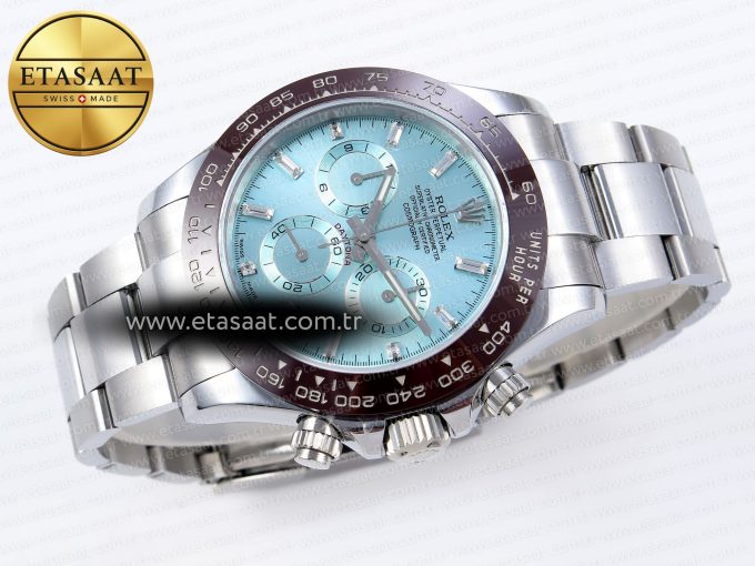 Daytona 116506 QF 1:1 Best Edition Ice Blue Dial Crystal Markers on SS Bracelet SH4130 V3 (Gain Weight) - Görsel 7