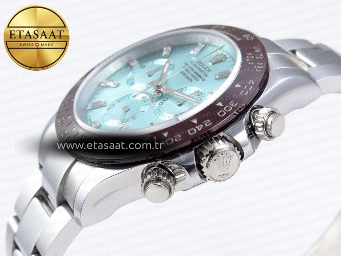 Daytona 116506 QF 1:1 Best Edition Ice Blue Dial Crystal Markers on SS Bracelet SH4130 V3 (Gain Weight) - Görsel 8