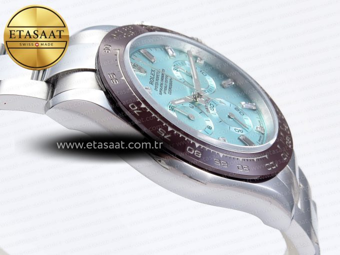 Daytona 116506 QF 1:1 Best Edition Ice Blue Dial Crystal Markers on SS Bracelet SH4130 V3 (Gain Weight) - Görsel 9