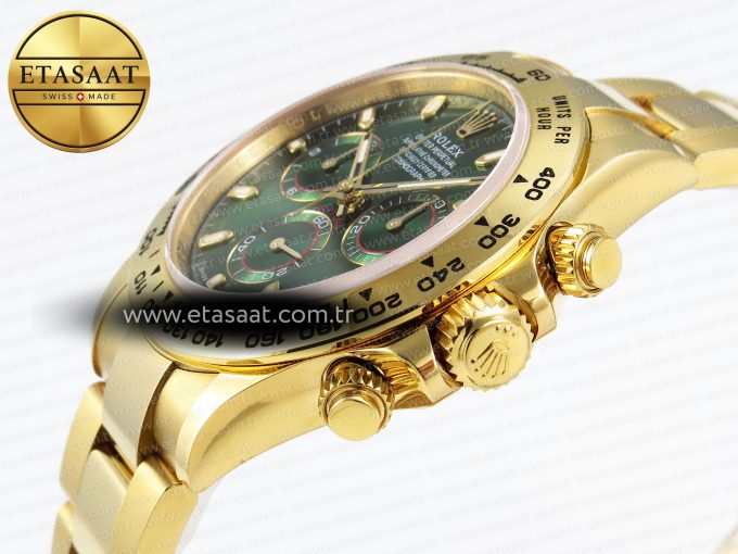 Daytona 116508 APSF 1:1 Best Edition Green Dial on YG Bracelet SH4130 - Görsel 8