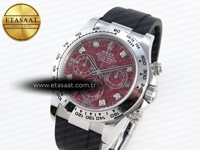 Daytona 116509 Clean 1:1 Best Edition 904L SS Case Garnet Dial on Oysterflex Rubber Strap A4130 - Görsel 1