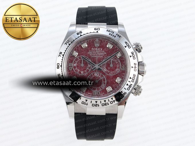 Daytona 116509 Clean 1:1 Best Edition 904L SS Case Garnet Dial on Oysterflex Rubber Strap A4130 - Görsel 3