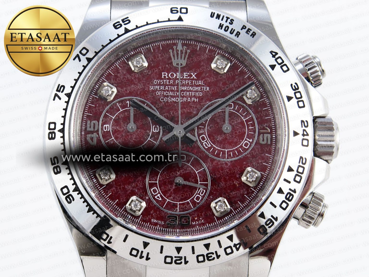 Daytona 116509 Clean 1:1 Best Edition 904L SS Case Garnet Dial on Oysterflex Rubber Strap A4130 - Görsel 4