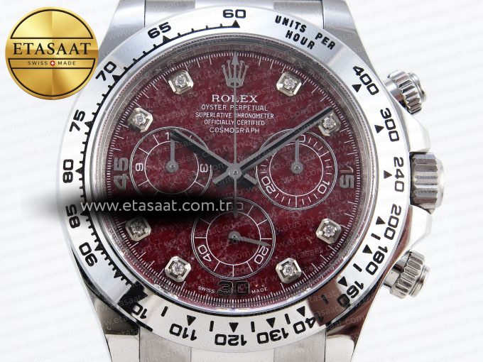 Daytona 116509 Clean 1:1 Best Edition 904L SS Case Garnet Dial on Oysterflex Rubber Strap A4130 - Görsel 4