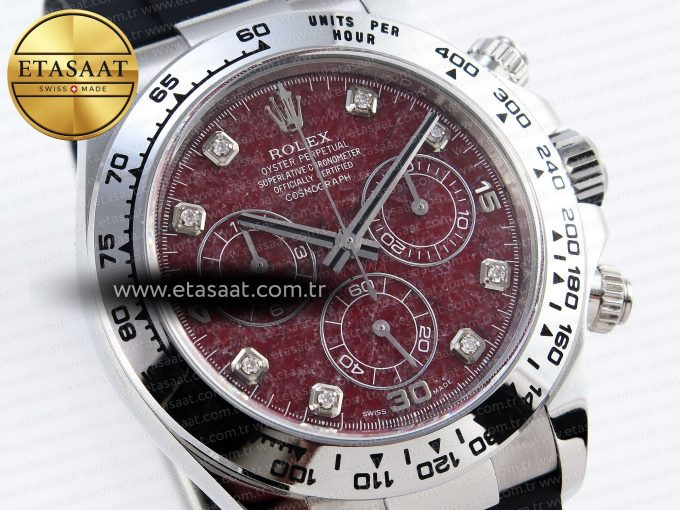 Daytona 116509 Clean 1:1 Best Edition 904L SS Case Garnet Dial on Oysterflex Rubber Strap A4130 - Görsel 5
