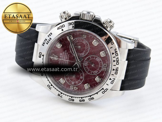 Daytona 116509 Clean 1:1 Best Edition 904L SS Case Garnet Dial on Oysterflex Rubber Strap A4130 - Görsel 7