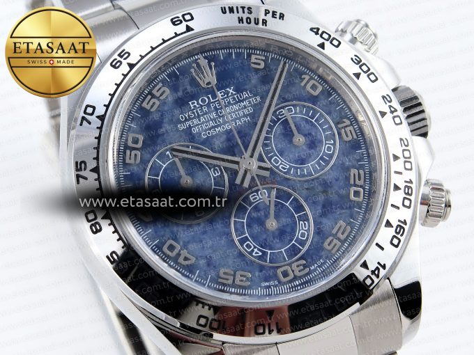 Daytona 116509 Clean 1:1 Best Edition 904L Stainless Steel Case Blue Chalcedony Dial Oysterflex Stainless Steel Strap A4130 - Görsel 5