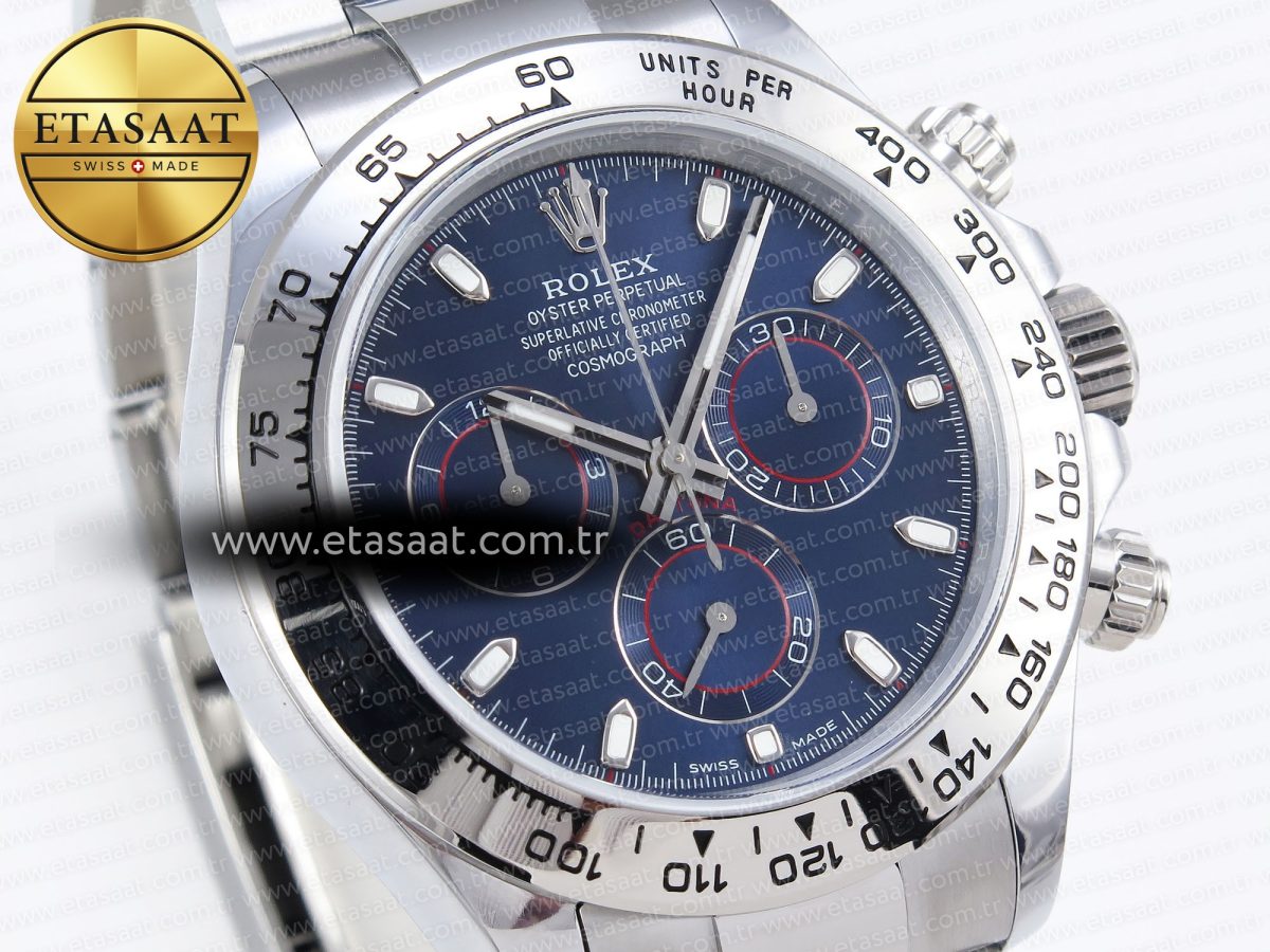 Daytona 116509 QF 1:1 Best Edition Blue Dial on SS Bracelet SH4130 V3 (Gain Weight) - Görsel 5