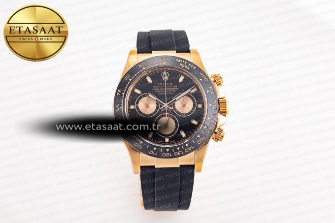 Daytona 116515 RG Clean Factory 1:1 Best Edition Black Ceramic Bezel Black Stick Dial on Oysterflex Rubber Strap A4130 - Görsel 3
