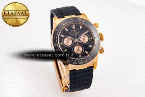Daytona 116515 RG Clean Factory 1:1 Best Edition Black Ceramic Bezel Black Stick Dial on Oysterflex Rubber Strap A4130 - Görsel 5