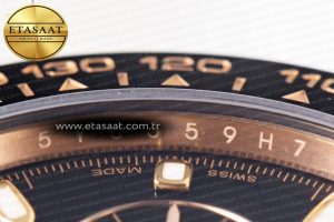 Daytona 116515 RG Clean Factory 1:1 Best Edition Black Ceramic Bezel Black Stick Dial on Oysterflex Rubber Strap A4130 - Görsel 7