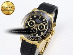 Daytona 116518 APSF 1:1 Best Edition Black Diamonds Dial on Oysterflex Rubber Strap SH4130