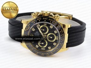 Daytona 116518 APSF 1:1 Best Edition Black Diamonds Dial on Oysterflex Rubber Strap SH4130 - Görsel 6