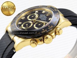 Daytona 116518 APSF 1:1 Best Edition Black Diamonds Dial on Oysterflex Rubber Strap SH4130 - Görsel 8