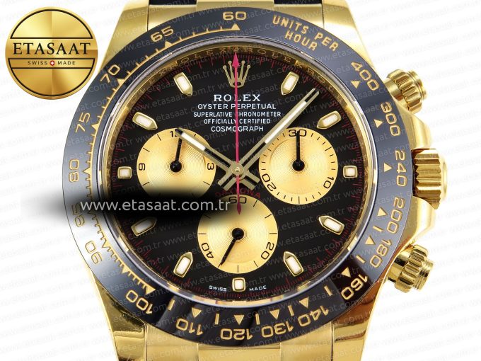 Daytona 116518 APSF 1:1 Best Edition Black/YG Dial on Oysterflex Rubber Strap SH4130 - Görsel 4