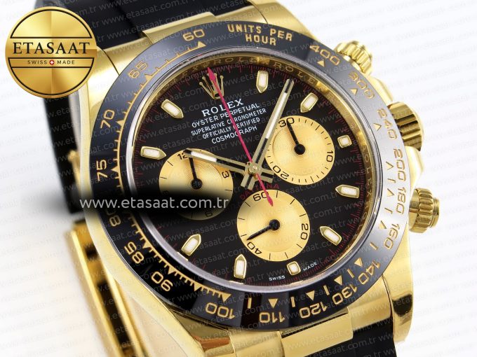 Daytona 116518 APSF 1:1 Best Edition Black/YG Dial on Oysterflex Rubber Strap SH4130 - Görsel 5