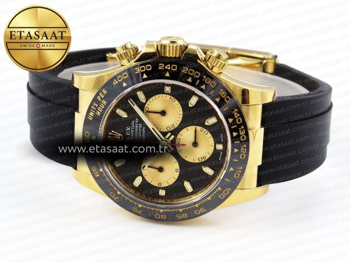 Daytona 116518 APSF 1:1 Best Edition Black/YG Dial on Oysterflex Rubber Strap SH4130 - Görsel 6