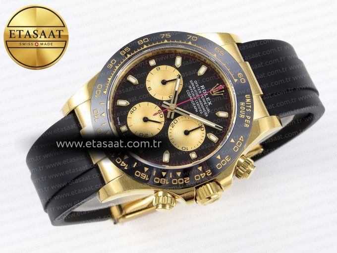 Daytona 116518 APSF 1:1 Best Edition Black/YG Dial on Oysterflex Rubber Strap SH4130 - Görsel 7