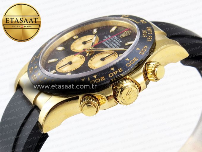 Daytona 116518 APSF 1:1 Best Edition Black/YG Dial on Oysterflex Rubber Strap SH4130 - Görsel 9