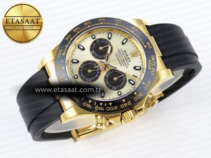Daytona 116518 APSF 1:1 Best Edition YG/Black Dial on Oysterflex Rubber Strap SH4130 - Görsel 7