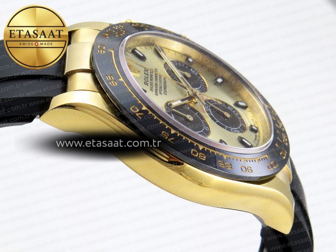 Daytona 116518 APSF 1:1 Best Edition YG/Black Dial on Oysterflex Rubber Strap SH4130 - Görsel 9
