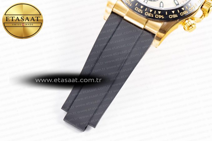 Daytona 116518 Clean Factory 1:1 Best Edition White Pearl Diamonds Dial on Oysterflex Rubber Strap SA4130 - Görsel 16