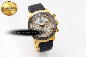 Daytona 116518 Clean Factory 1:1 Best Edition White Pearl Diamonds Dial on Oysterflex Rubber Strap SA4130 - Görsel 4