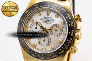 Daytona 116518 Clean Factory 1:1 Best Edition White Pearl Diamonds Dial on Oysterflex Rubber Strap SA4130 - Görsel 6
