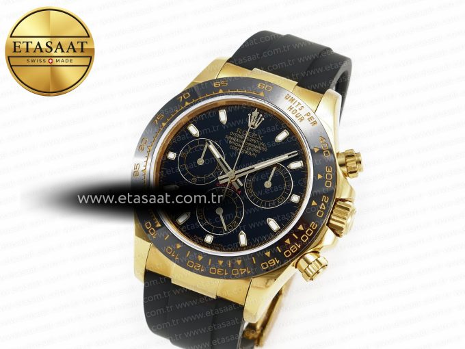 Daytona 116518 QF 1:1 Best Edition Black Dial on Oysterflex Strap SH4130 V3 (Gain Weight) - Görsel 1