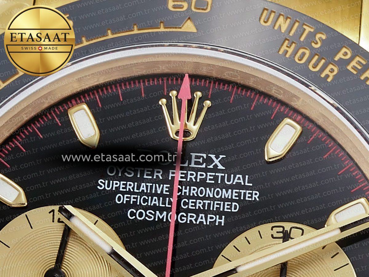 Daytona 116518 QF 1:1 Best Edition Black/YG Dial on Oysterflex Strap SH4130 V3 (Gain Weight) - Görsel 10