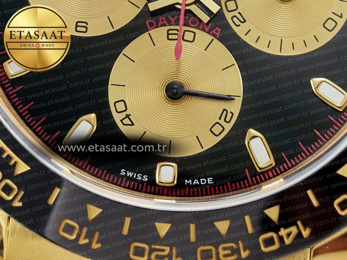 Daytona 116518 QF 1:1 Best Edition Black/YG Dial on Oysterflex Strap SH4130 V3 (Gain Weight) - Görsel 12