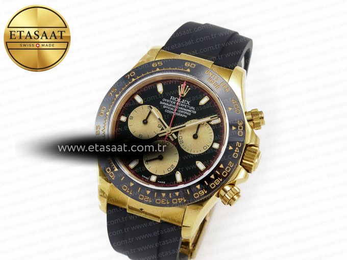Daytona 116518 QF 1:1 Best Edition Black/YG Dial on Oysterflex Strap SH4130 V3 (Gain Weight) - Görsel 2