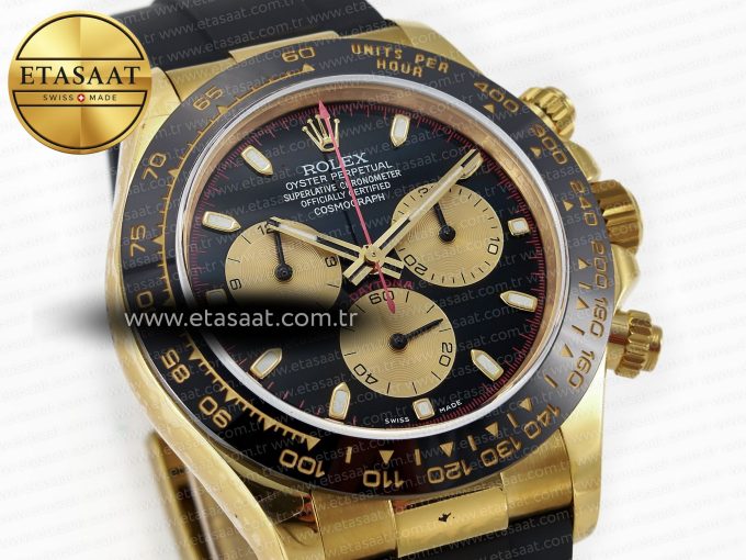 Daytona 116518 QF 1:1 Best Edition Black/YG Dial on Oysterflex Strap SH4130 V3 (Gain Weight) - Görsel 5